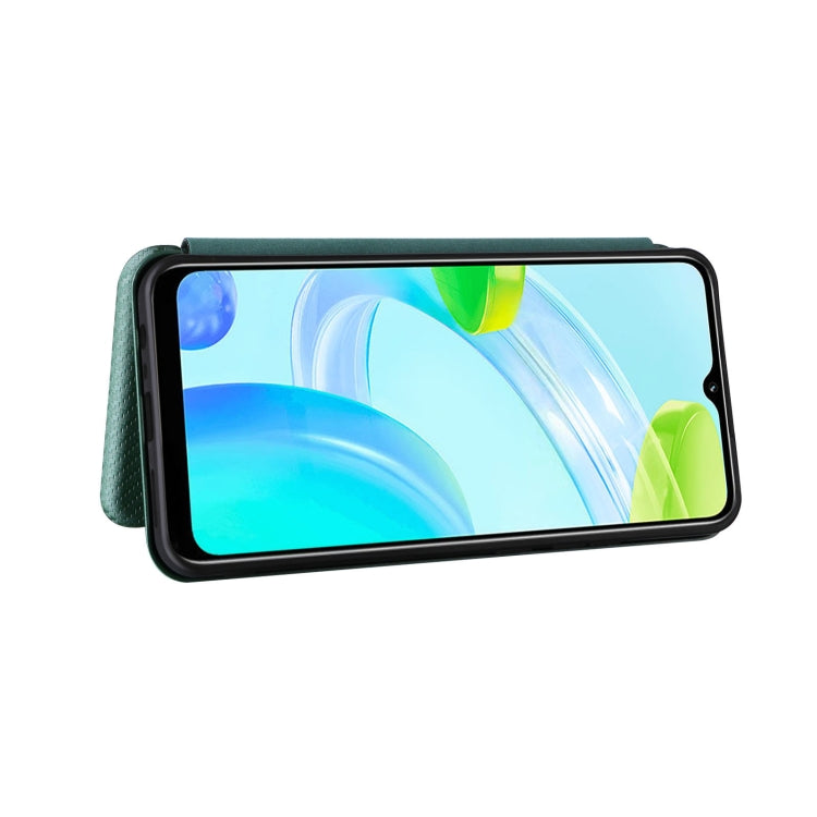 For Realme C30 Carbon Fiber Texture Flip Leather Phone Case