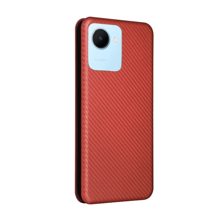For Realme C30 Carbon Fiber Texture Flip Leather Phone Case