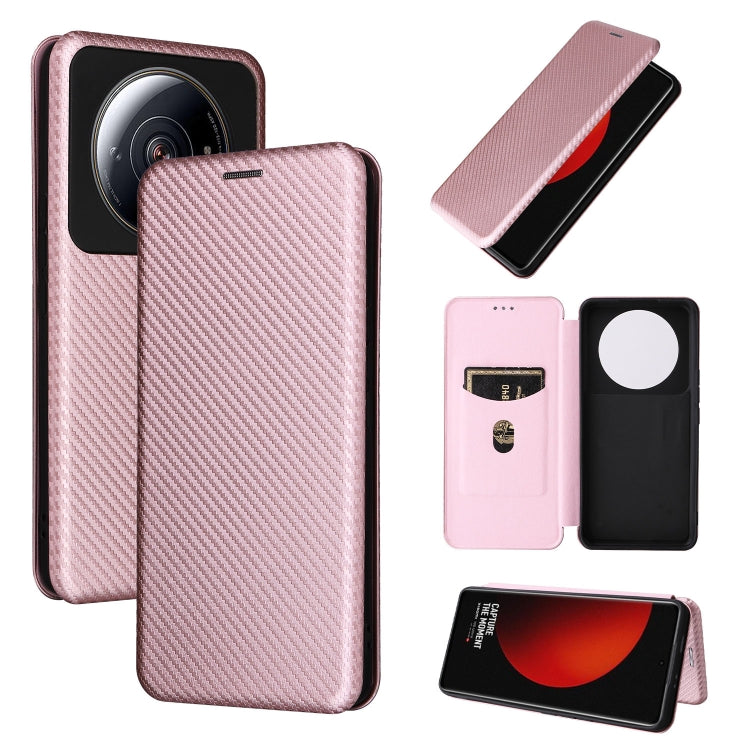 For Xiaomi 12S Ultra Carbon Fiber Texture Flip Leather Phone Case