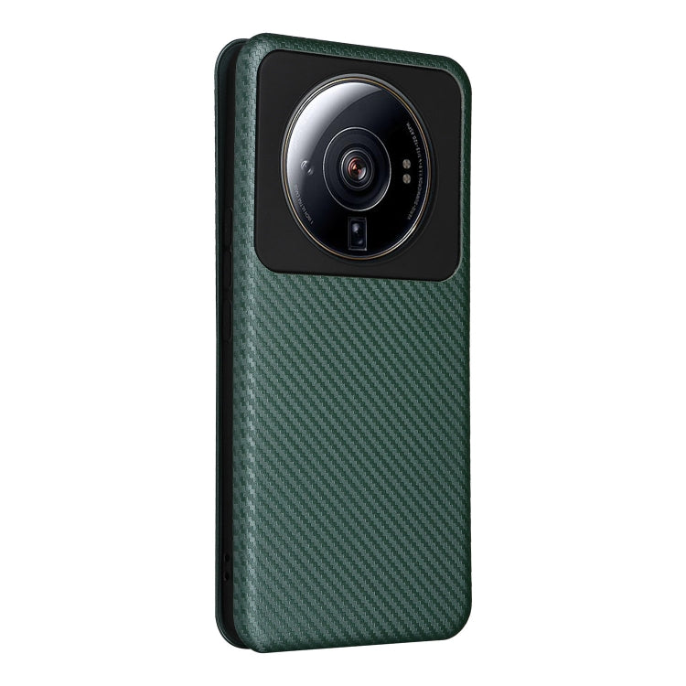 For Xiaomi 12S Ultra Carbon Fiber Texture Flip Leather Phone Case