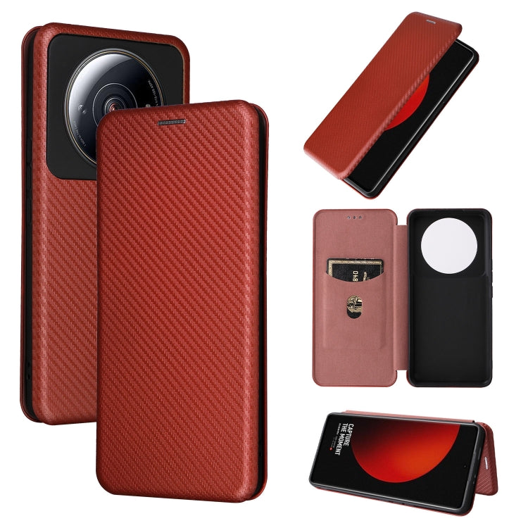 For Xiaomi 12S Ultra Carbon Fiber Texture Flip Leather Phone Case