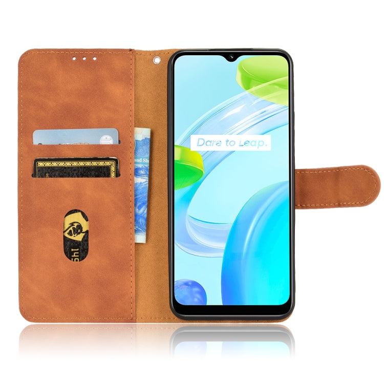For Realme C30 Skin Feel Magnetic Flip Leather Phone Case