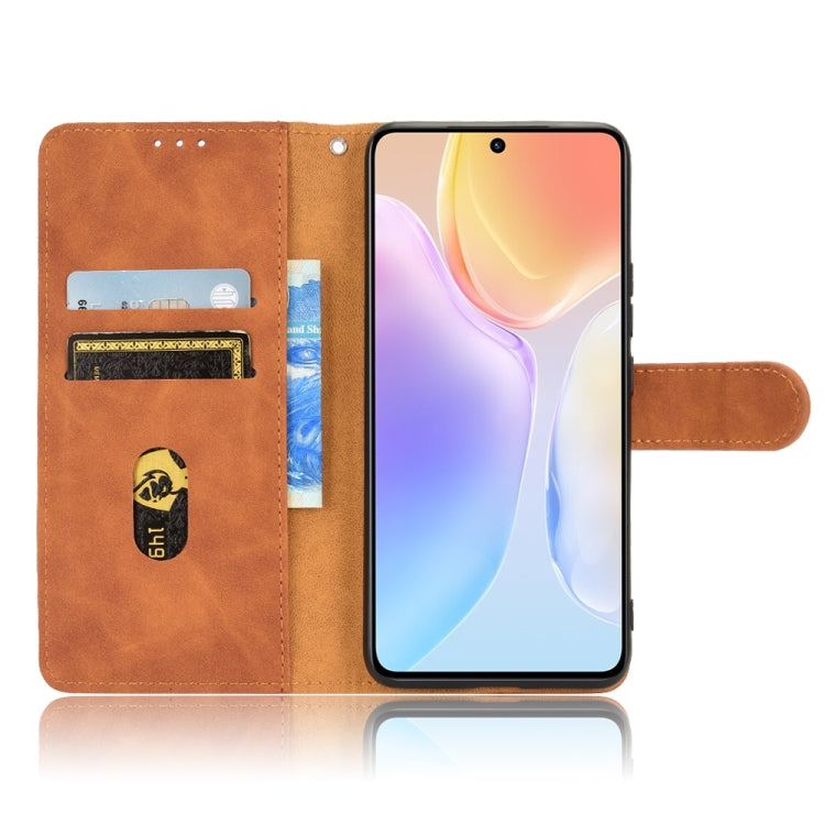 For vivo X70 Skin Feel Magnetic Flip Leather Phone Case