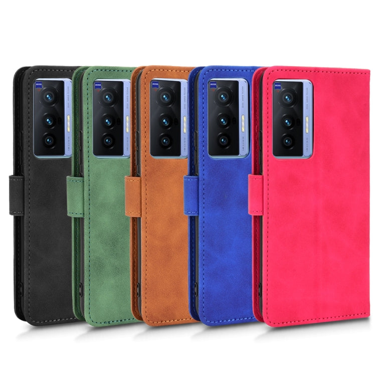 For vivo X70 Skin Feel Magnetic Flip Leather Phone Case