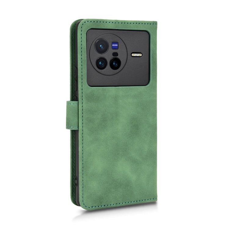 For vivo X80 Skin Feel Magnetic Flip Leather Phone Case