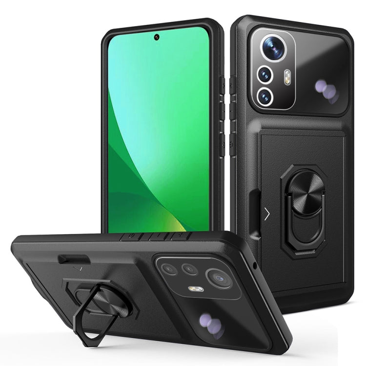 For Xiaomi 12 Pro / 12S Pro Card Ring Holder PC + TPU Phone Case