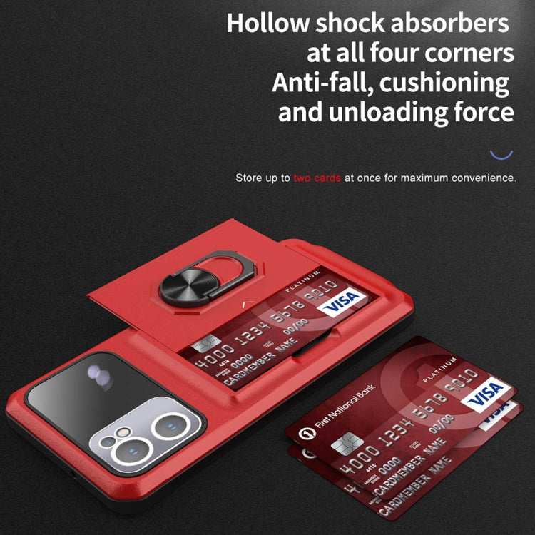 For OPPO Find X5 Lite Card Ring Holder PC + TPU Phone Case