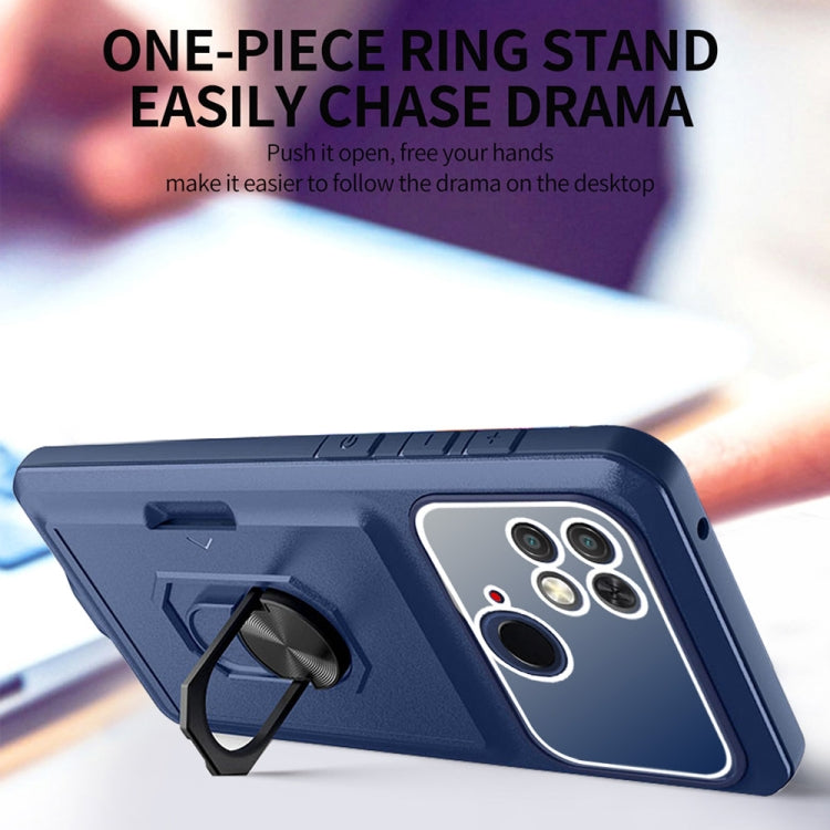 For Xiaomi Redmi 10C Card Ring Holder PC + TPU Phone Case