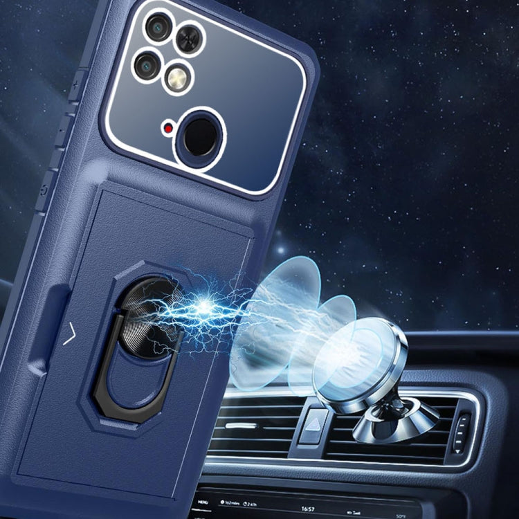 For Xiaomi Redmi 10C Card Ring Holder PC + TPU Phone Case