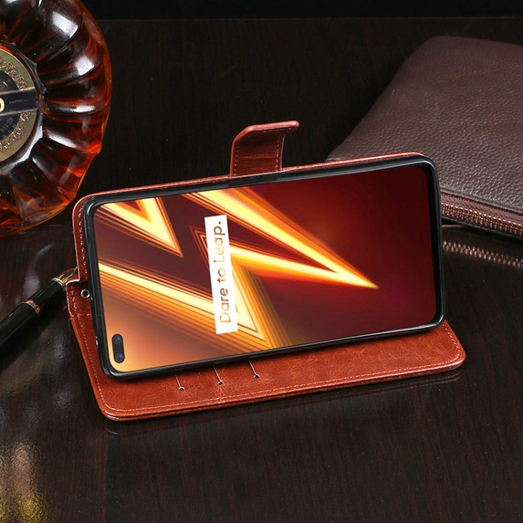For OPPO Realme 6 Pro idewei Crazy Horse Texture Horizontal Flip Leather Case with Holder & Card Slots & Wallet