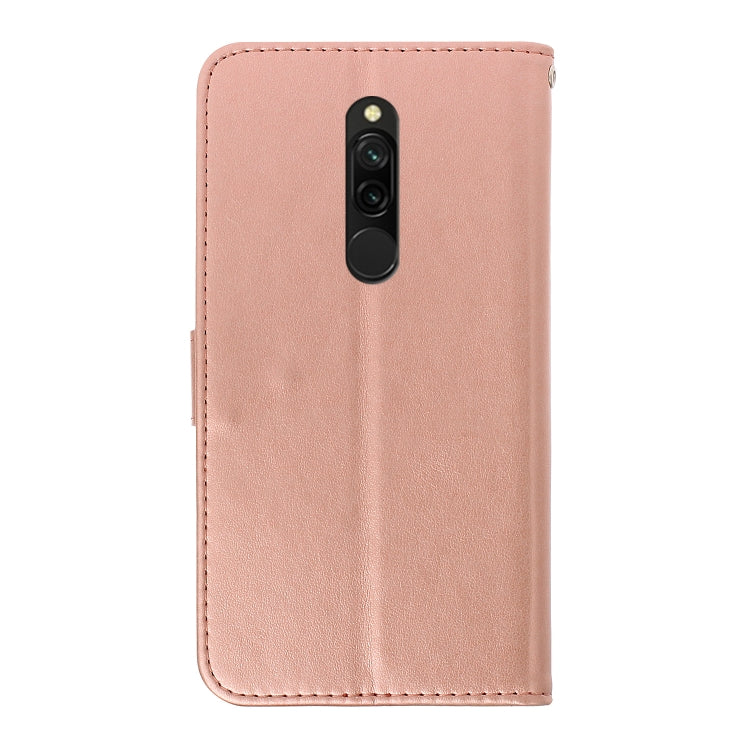 For Xiaomi Redmi 8 Plum Blossom Pattern Diamond Encrusted Leather Case with Holder & Card Slots & Wallet