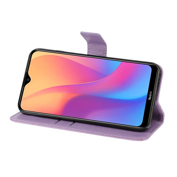 For Xiaomi Redmi 8A Plum Blossom Pattern Diamond Encrusted Leather Case with Holder & Card Slots & Wallet