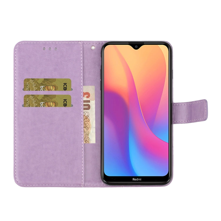 For Xiaomi Redmi 8A Plum Blossom Pattern Diamond Encrusted Leather Case with Holder & Card Slots & Wallet