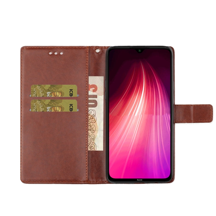 For Xiaomi Redmi Note 8 Pro Plum Blossom Pattern Diamond Encrusted Leather Case with Holder & Card Slots & Wallet