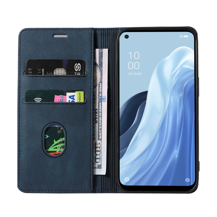 For OPPO Reno7 A Wristband Magnetic Leather Phone Case