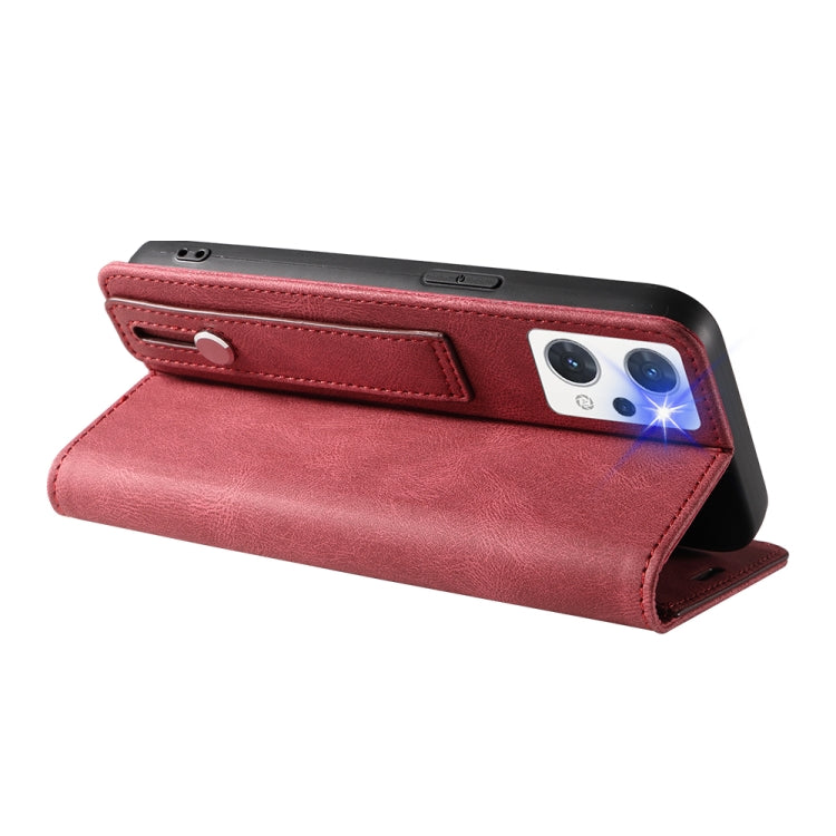 For OPPO Reno7 A Wristband Magnetic Leather Phone Case