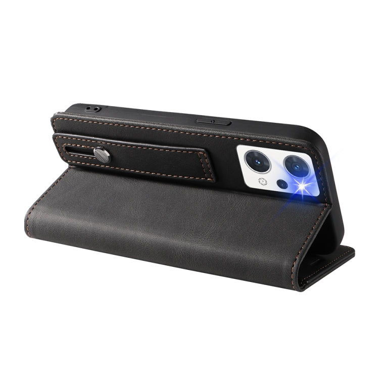 For OPPO Reno7 A Wristband Magnetic Leather Phone Case
