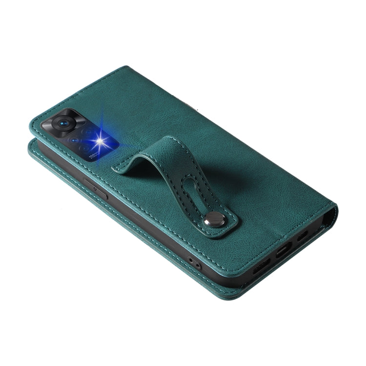 For Xiaomi Redmi Note 11 Global Wristband Magnetic Leather Phone Case