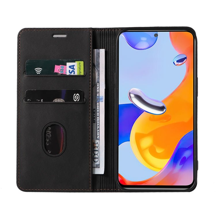 For Xiaomi Redmi Note 11 Global Wristband Magnetic Leather Phone Case