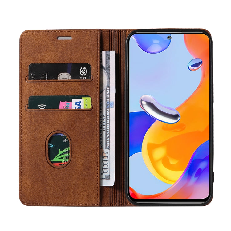 For Xiaomi Redmi Note 11 Global Wristband Magnetic Leather Phone Case