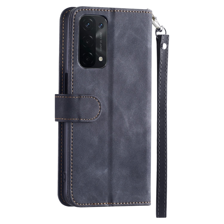 For OPPO A54 5G/A74 5G/A93 5G 9 Card Slots Splicing Magnetic Leather Flip Phone Case