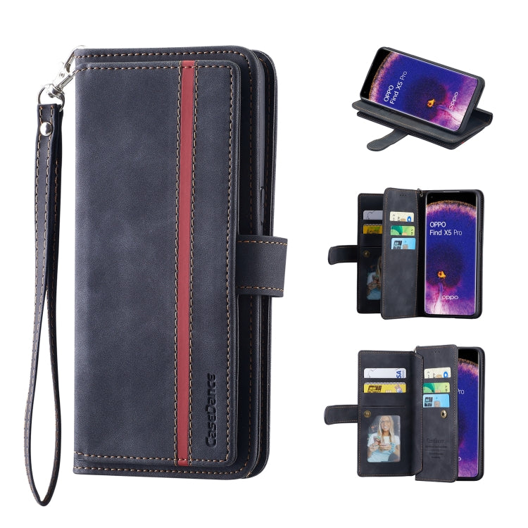 For OPPO Find X5 Pro 9 Card Slots Splicing Magnetic Leather Flip Phone Case