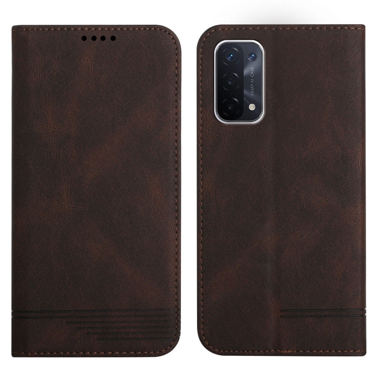 For OPPO A54 / A74 / A93 Strong Magnetic Leather Case