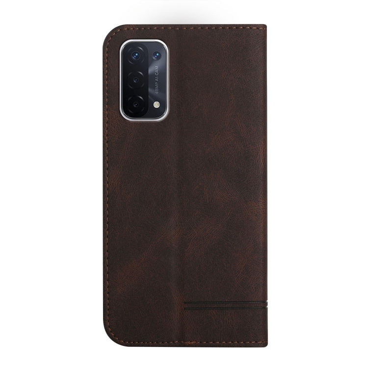 For OPPO A54 / A74 / A93 Strong Magnetic Leather Case