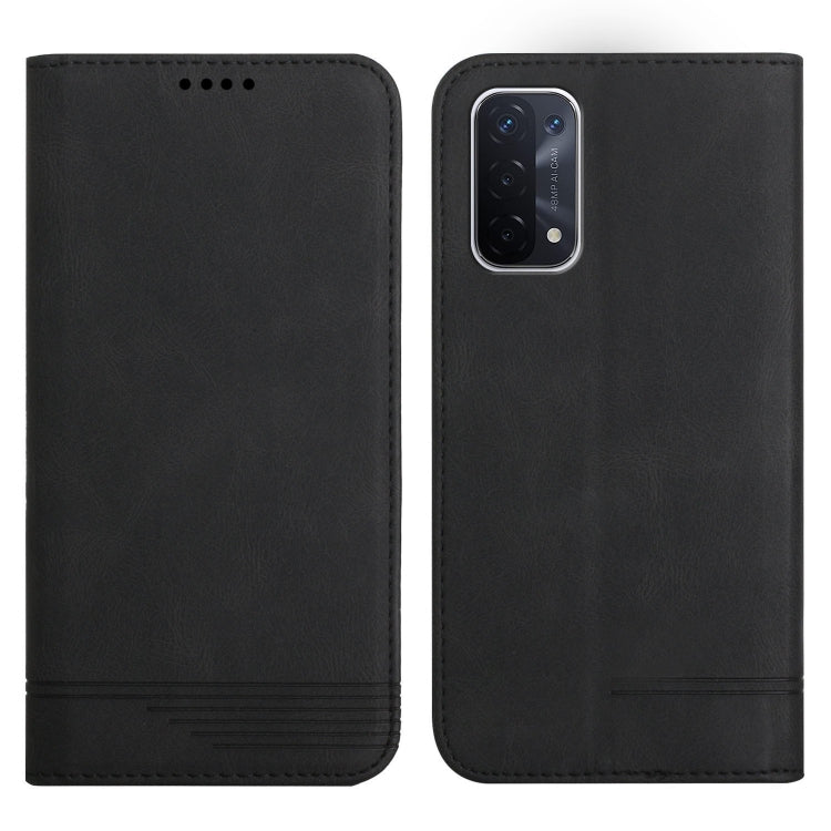 For OPPO A54 / A74 / A93 Strong Magnetic Leather Case