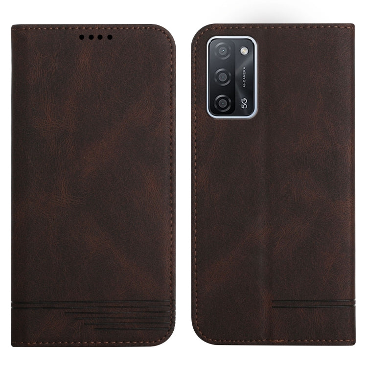 For OPPO A55 5G Strong Magnetic Leather Case