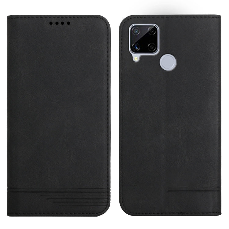 For Realme C12 / C15 Strong Magnetic Leather Case