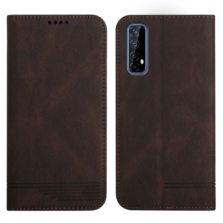 For Realme 7 4G Strong Magnetic Leather Case