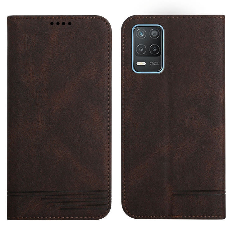 For Realme 8 5G Strong Magnetic Leather Case