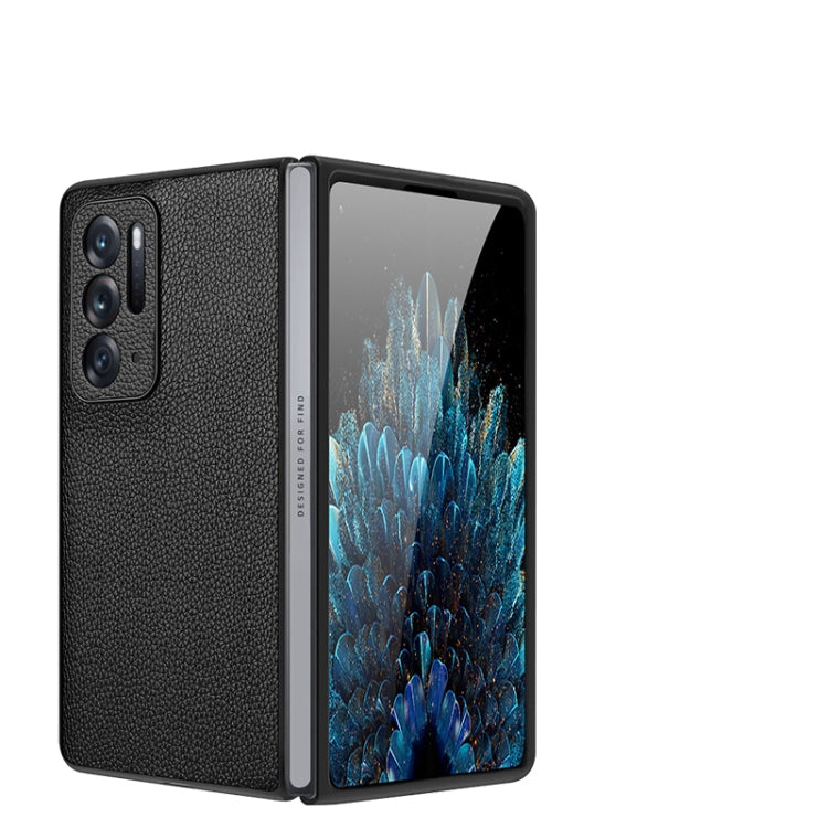 For OPPO Find N Litchi Texture Genuine Leather Phone Case