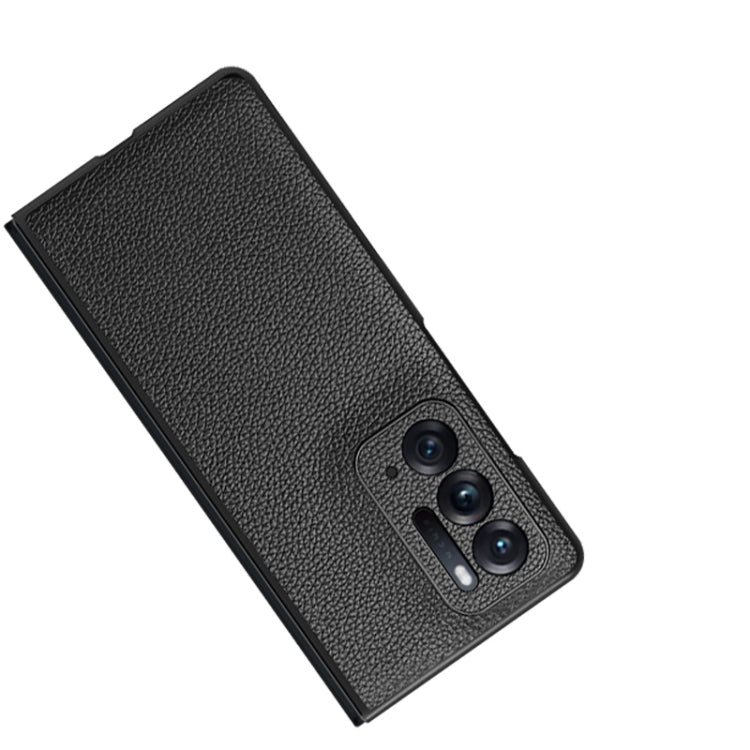 For OPPO Find N Litchi Texture Genuine Leather Phone Case