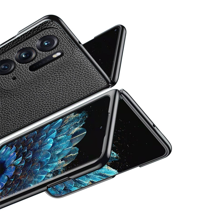 For OPPO Find N Litchi Texture Genuine Leather Phone Case