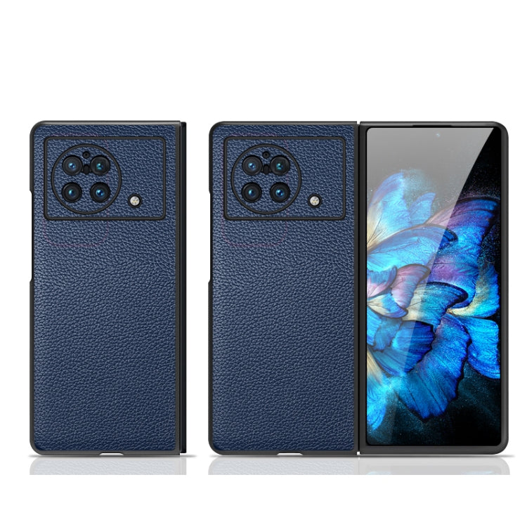 For vivo X Fold Litchi Texture Genuine Leather Phone Case