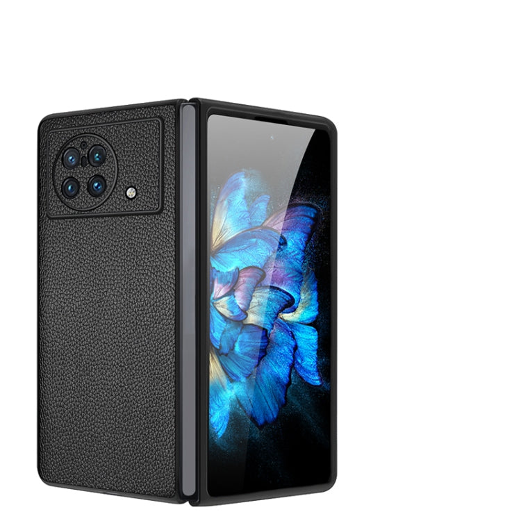 For vivo X Fold Litchi Texture Genuine Leather Phone Case