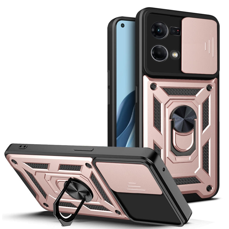 For OPPO Reno7 4G Sliding Camera Design TPU + PC Phone Case