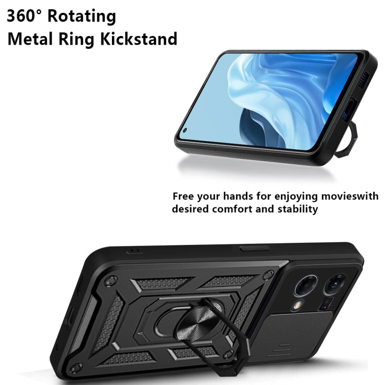 For OPPO Reno7 4G Sliding Camera Design TPU + PC Phone Case