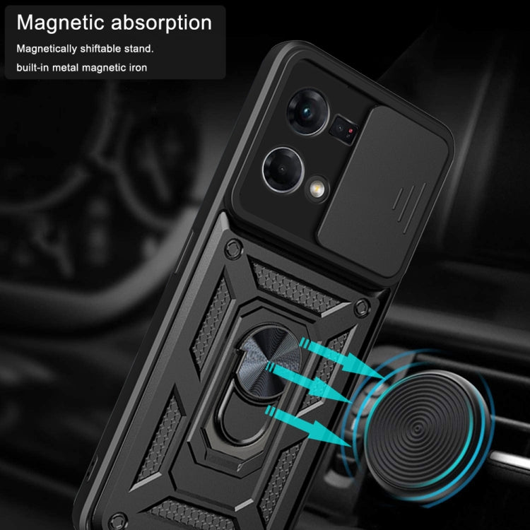 For OPPO Reno7 4G Sliding Camera Design TPU + PC Phone Case