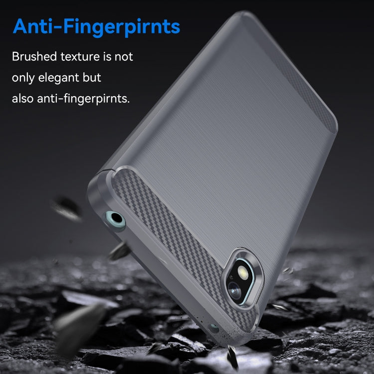 For Sony Xperia Ace III Brushed Texture Carbon Fiber TPU Phone Case