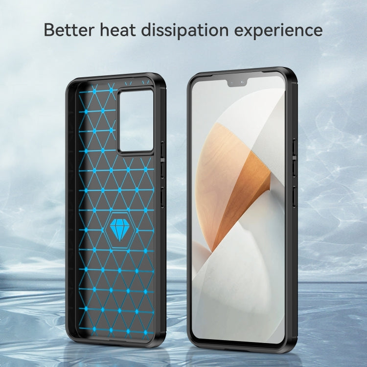 For vivo S12 Brushed Texture Carbon Fiber TPU Phone Case