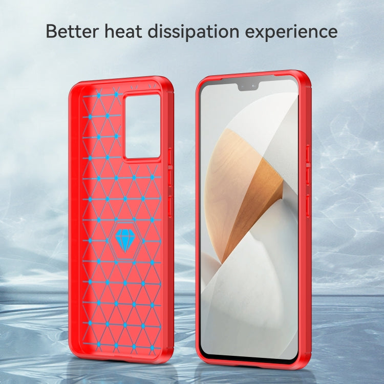 For vivo S12 Brushed Texture Carbon Fiber TPU Phone Case