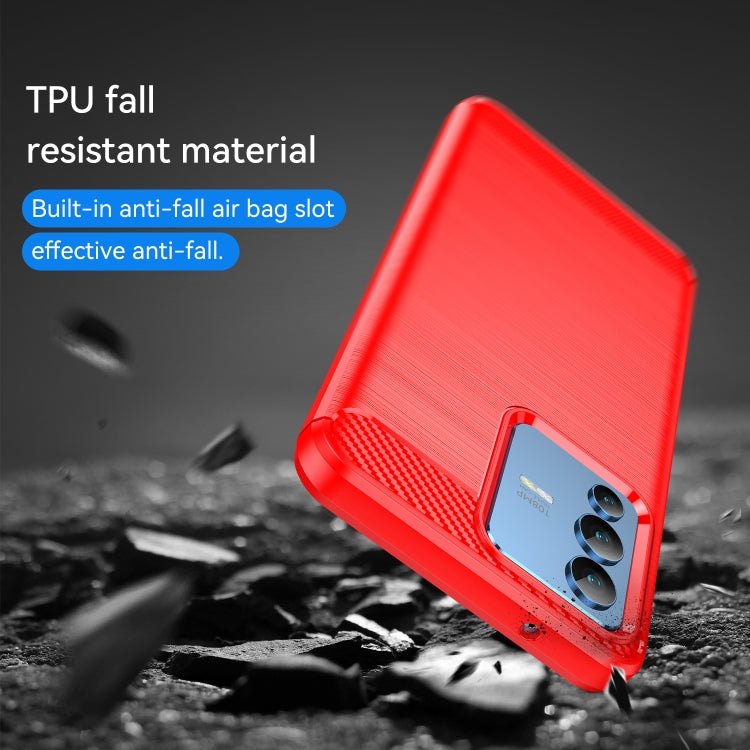 For vivo S12 Brushed Texture Carbon Fiber TPU Phone Case