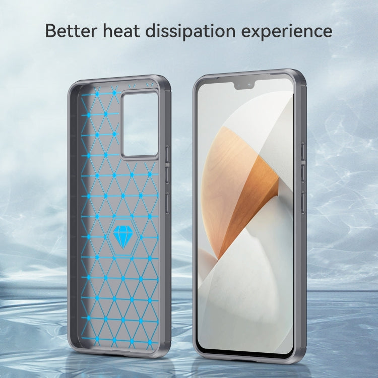For vivo V23 5G Brushed Texture Carbon Fiber TPU Phone Case
