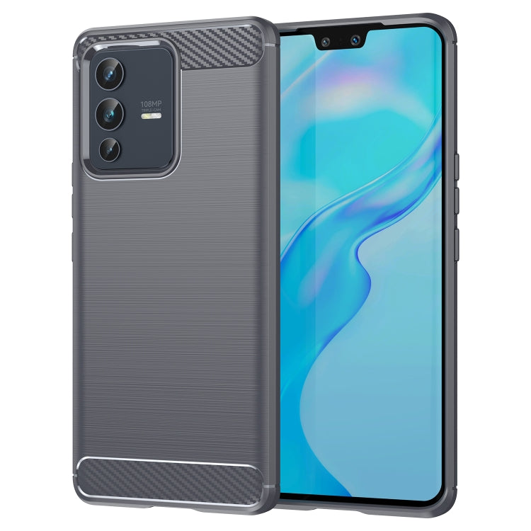For vivo V23 Pro Brushed Texture Carbon Fiber TPU Phone Case