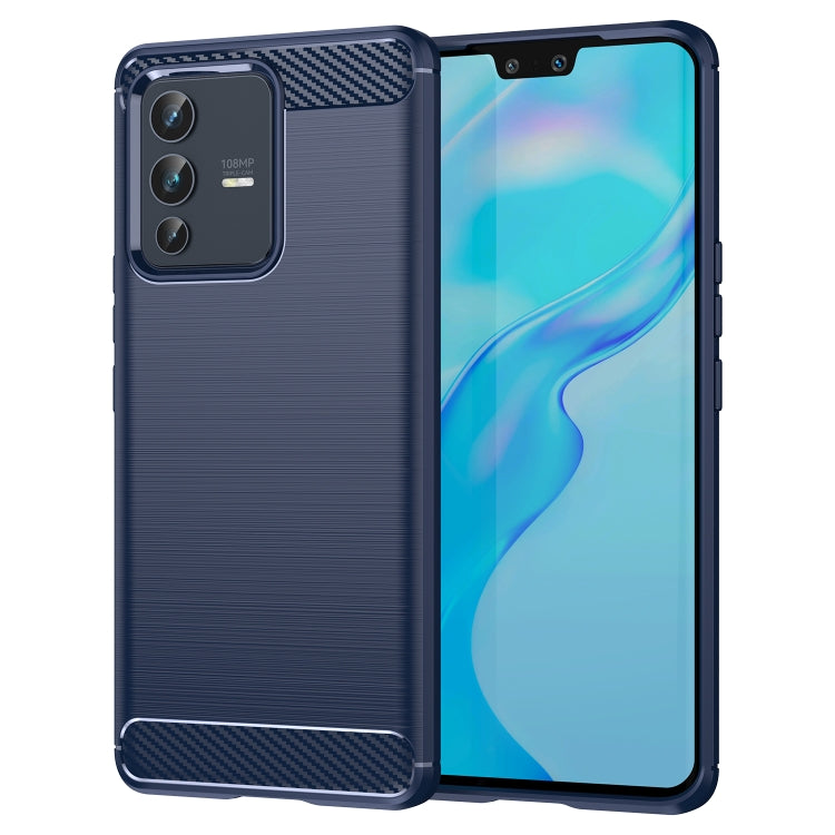 For vivo V23 Pro Brushed Texture Carbon Fiber TPU Phone Case
