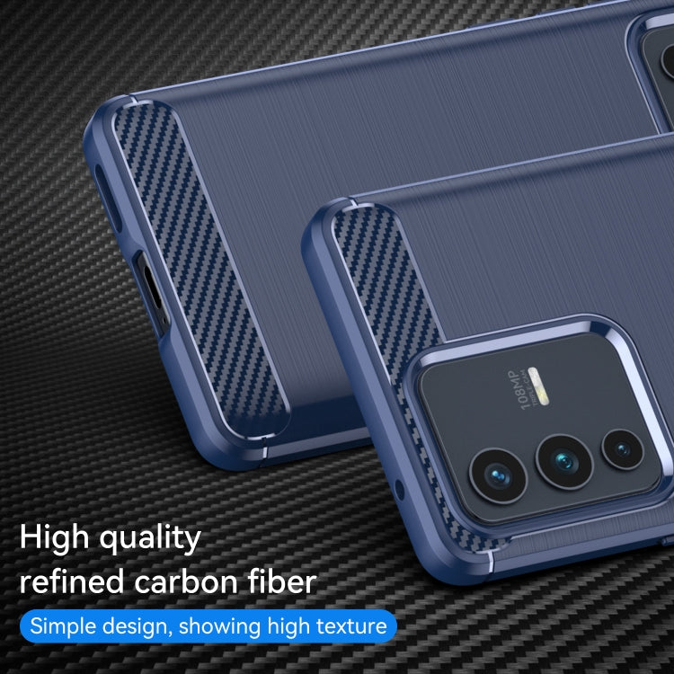 For vivo V23 Pro Brushed Texture Carbon Fiber TPU Phone Case