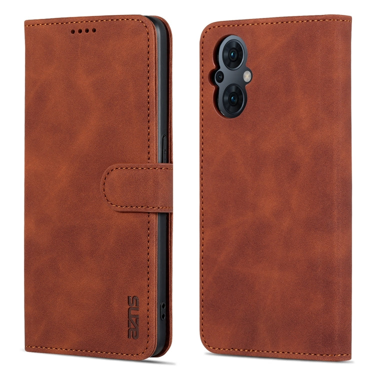 For OPPO Reno8 Lite AZNS Skin Feel Calf Texture Flip Leather Phone Case
